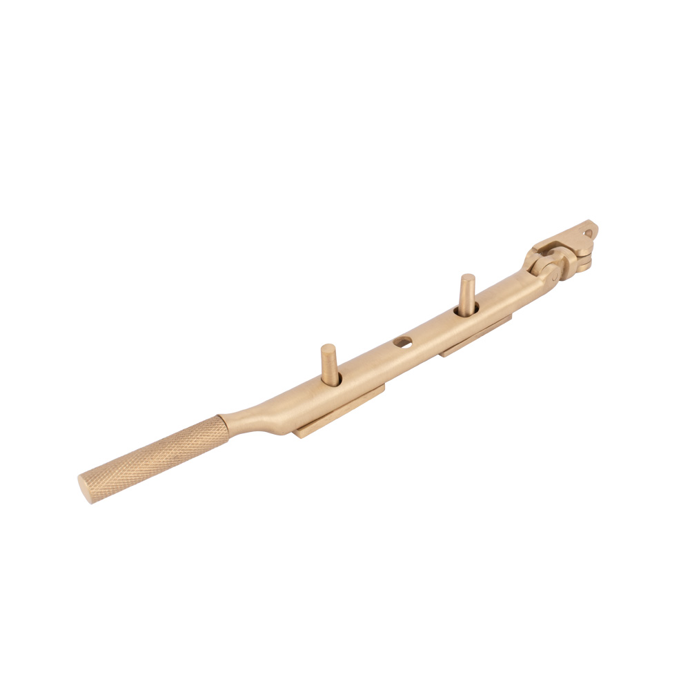 Dart Knurled Window Casement Stay - 200mm - Satin Brass